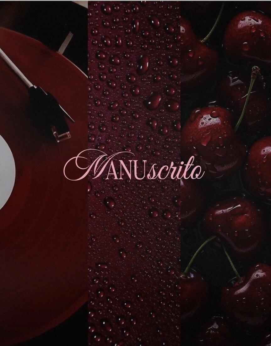 Direção de arte editorial Manuscrito em tons de vinho